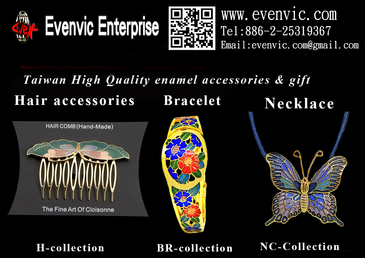 cloisonne hair accessories and enamel necklace  